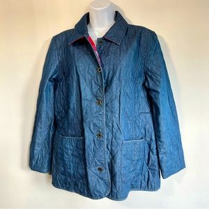 Vintage Denim & Co Quilted Jacket Sz M Red Paisley Inside Great Condition 1980s